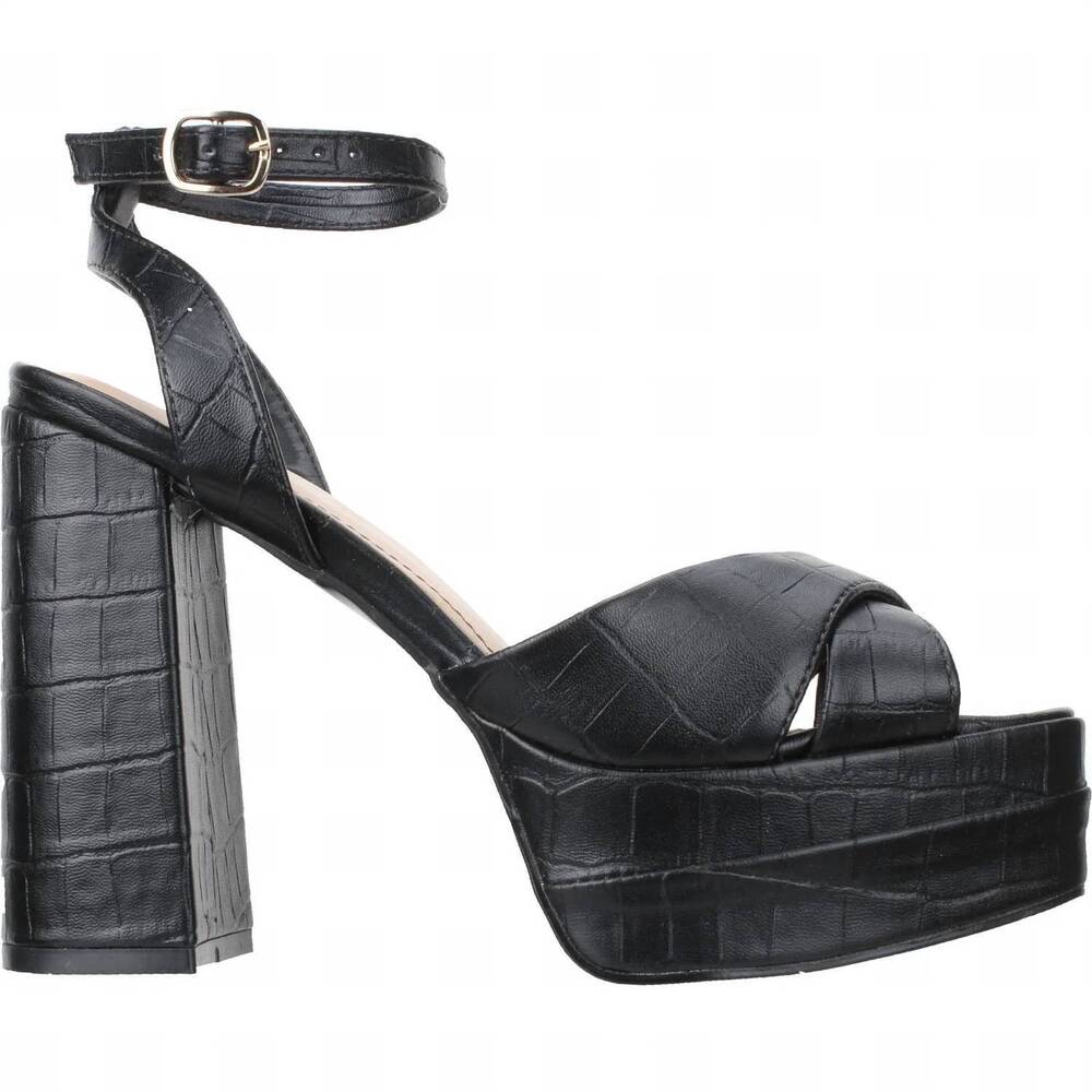 NEW OFFLINE women's platform dress croco sandal in black